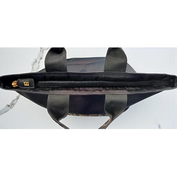 Authentic Fendi Mini Roma Black Canvas Tote Bag Vintage - Picture 15 of 16
